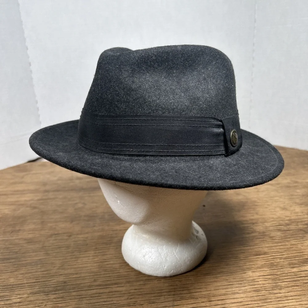 Goorin Brothers The Doctor 100% Wool Fedora Hat Mens Size XL Black Gray